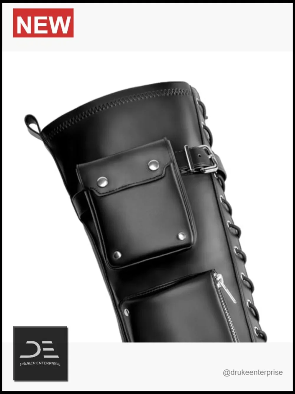 Faux Leather Over-the-Knee Boots Chunky Heel Side Zipper